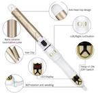 Hair curler with labeled features on a white background