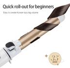 Hair curling iron with text on a white background